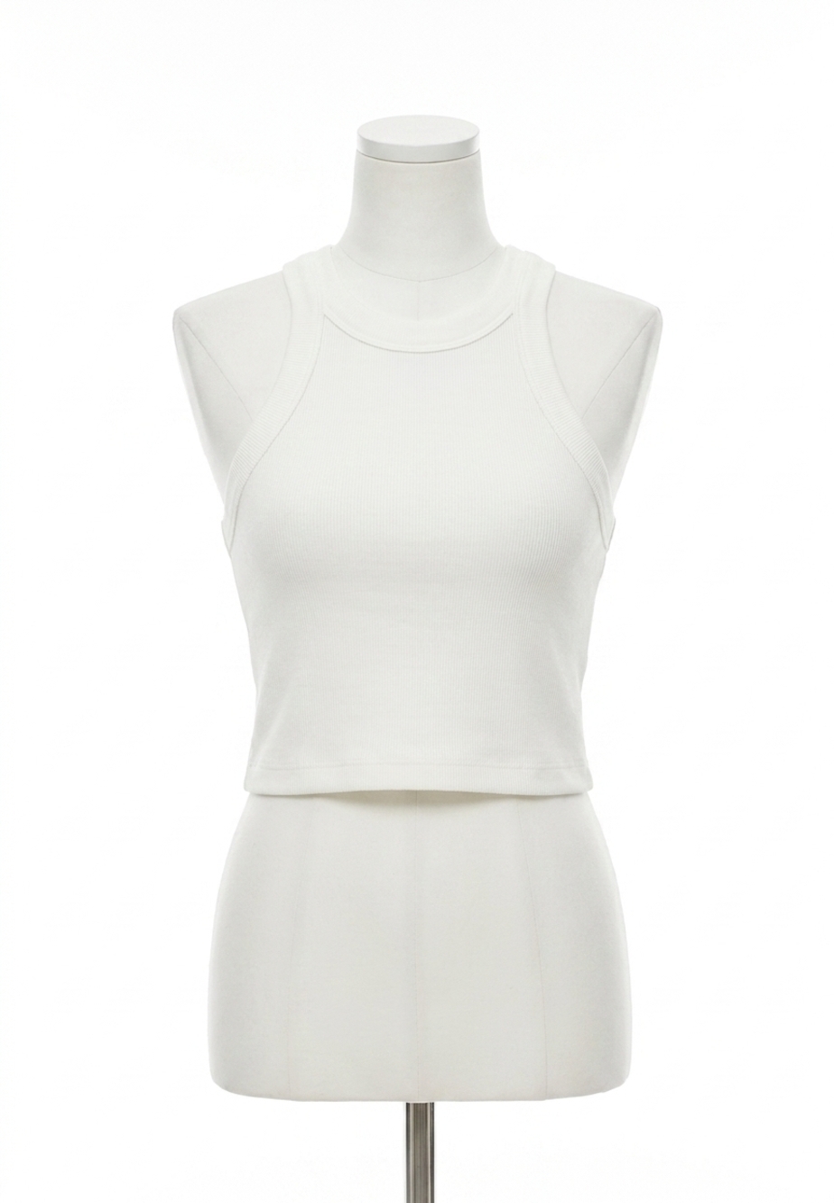 NEW CLOSED cropped racer tank in ivory